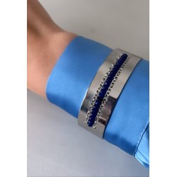 Bracelet jonc perles bleues...